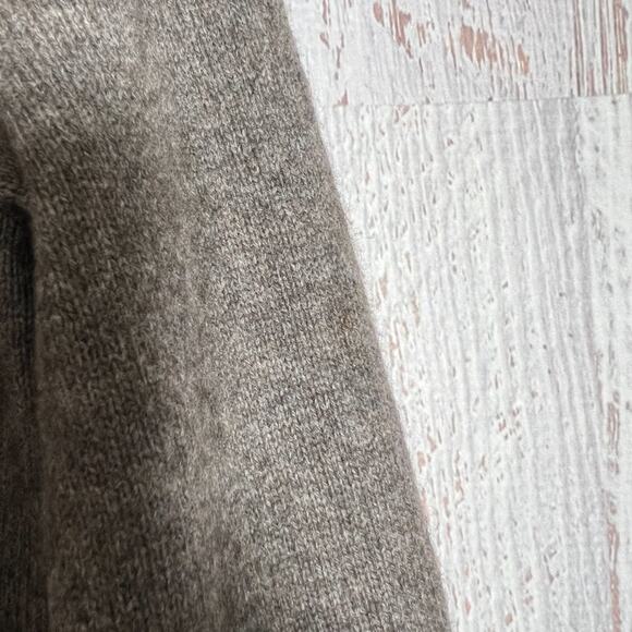 Eileen Fisher Yak Merino Wool Asymmetric Sweater SIZE Petite PS Tan STAIN - Picture 8 of 13